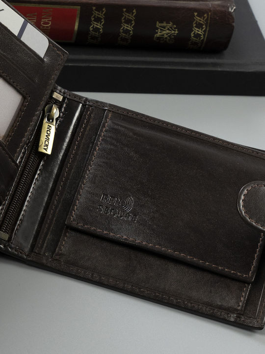 Leather Men's Wallet with RFID Brown
