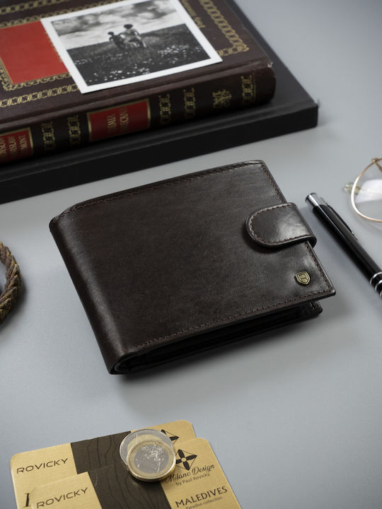 Leather Men's Wallet with RFID Brown