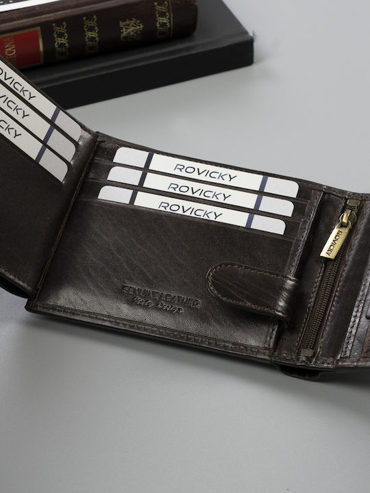 Leather Men's Wallet with RFID Brown