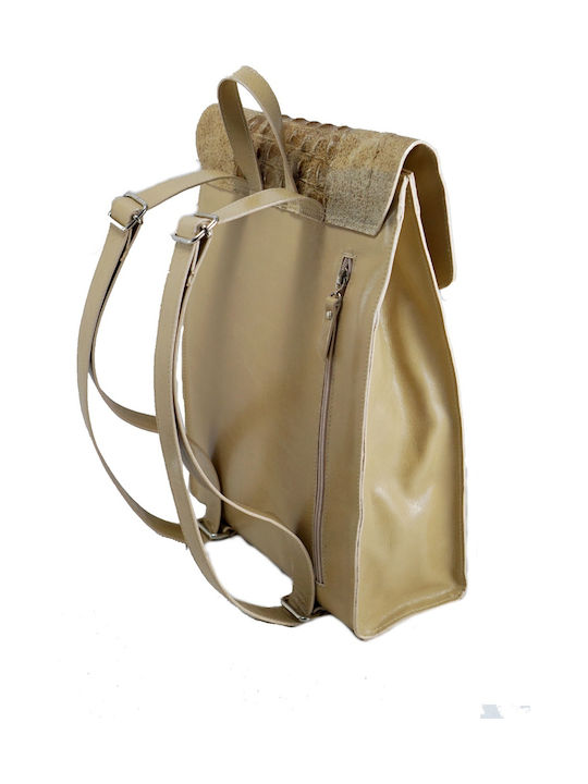 Mybag Leather Women's Bag Backpack Beige