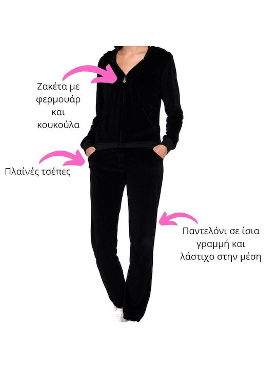 Secret Point Winter Women's Pyjama Set Cotton Black