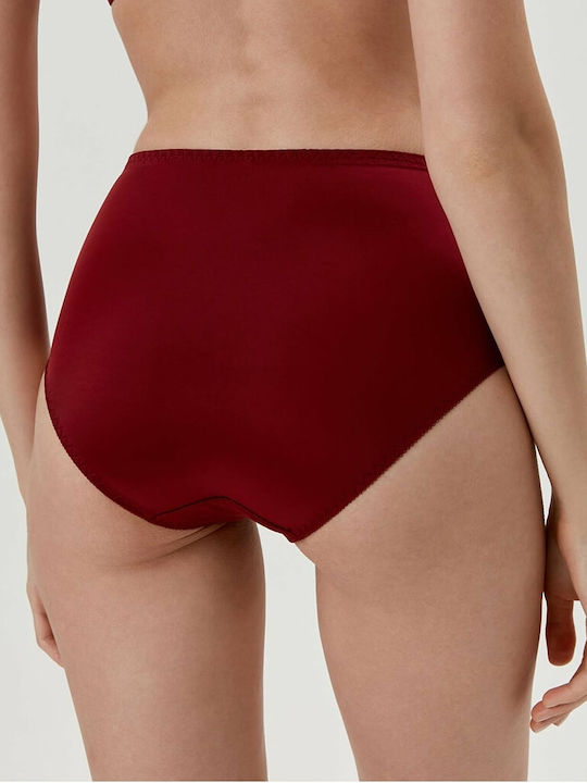 Conte Cotton High-waisted Women's Slip Burgundy