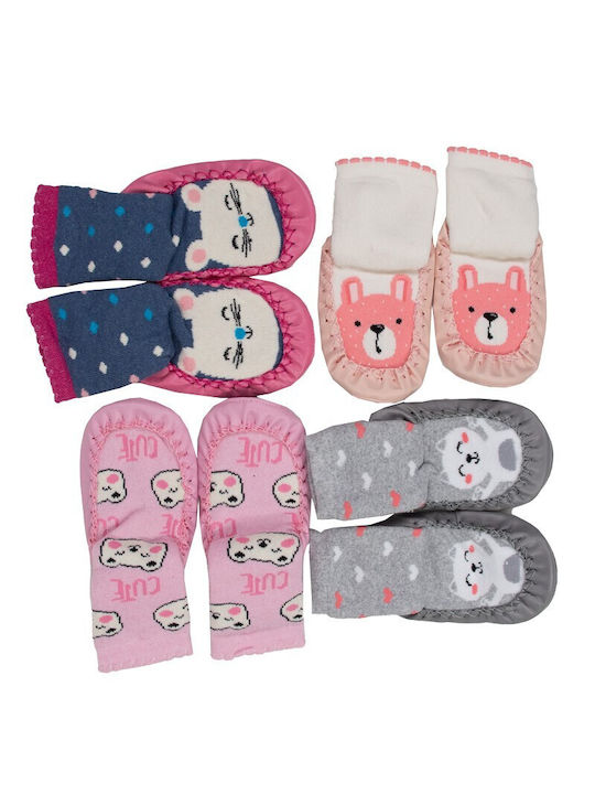 Miniworld Long Kids' Slipper Socks Fuchsia