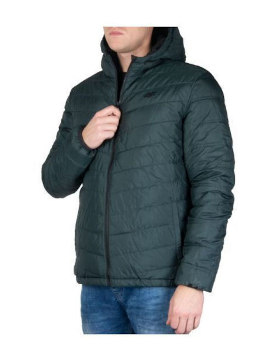 4F Herren Winter Jacke Lässig Schwarz