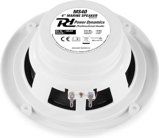Power Dynamics Marine Speaker Set Ms40 4" with 50W RMS White