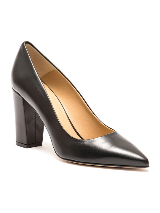 Philippe Lang Leather Pointed Toe Black Heels