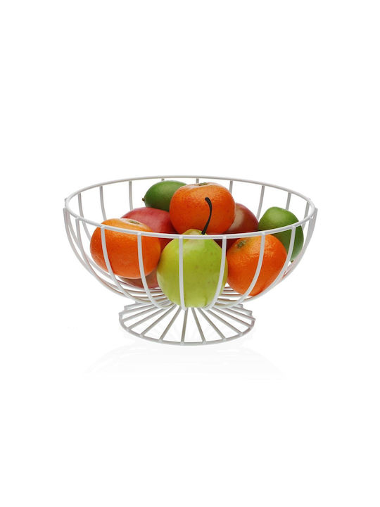 Versa Fruit Bowl Metallic White 26.5x13.5x26.5cm