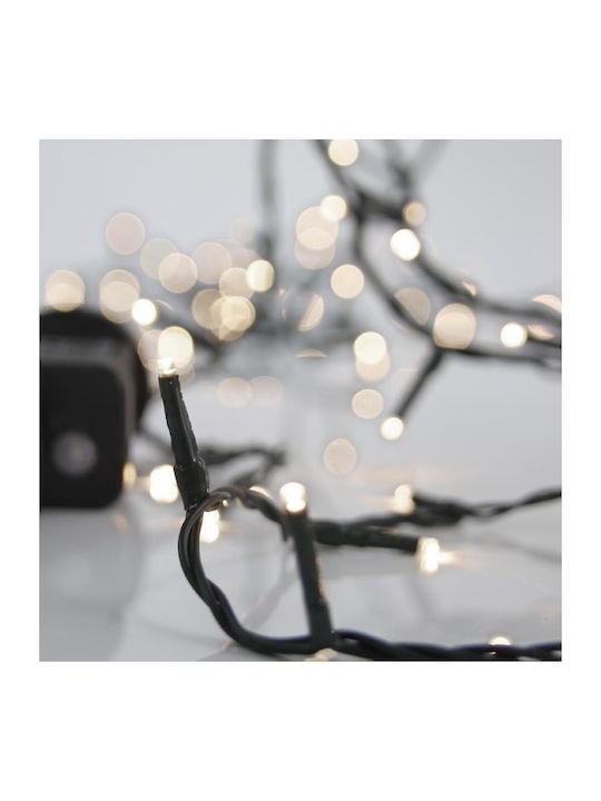 400 Christmas Lights LED Natural White in String with Green Cable and Programs Vetur BV