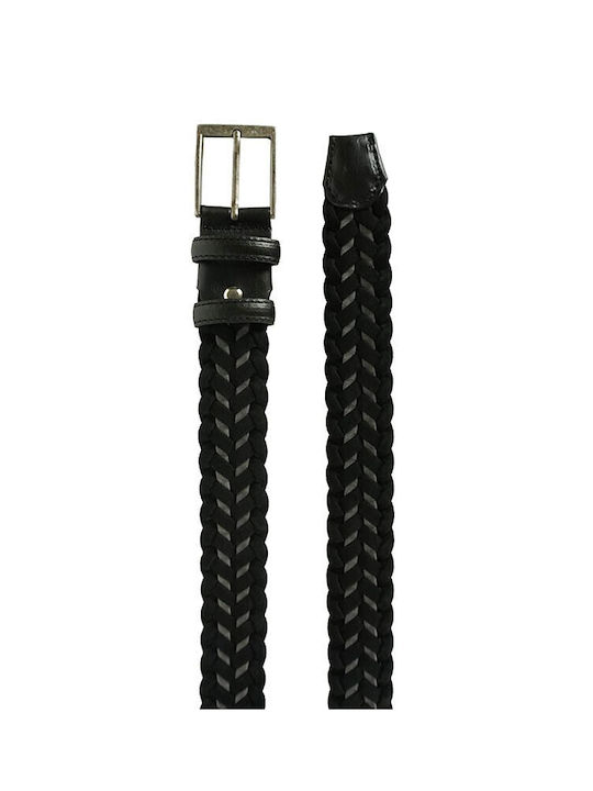 Bergman Men's Knitted Leather Belt Black