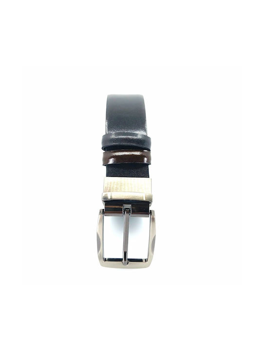 Albino & Preto Men's Leather Double Sided Belt Brown