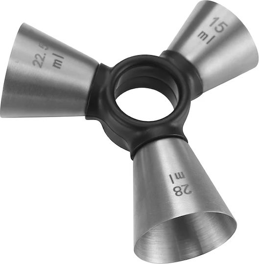 Novatex Διπλή Μεζούρα Ποτών με Χωρητικότητα 15/28ml Inox