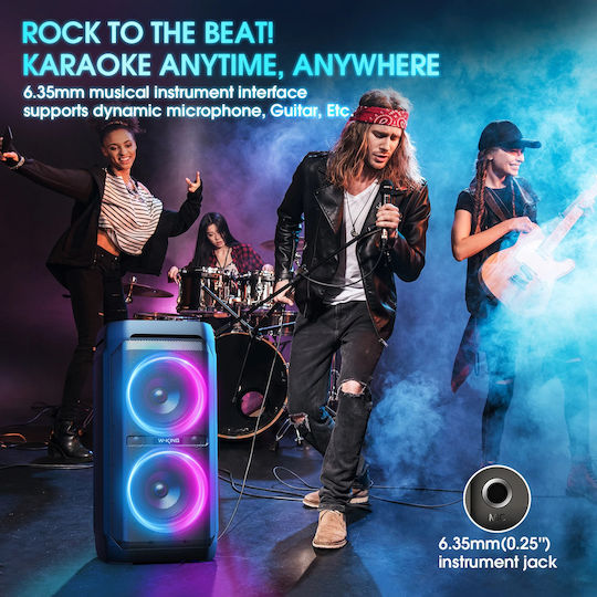 W-King T11 Bluetooth Speaker 100W with Battery Life up to 10 hours Black