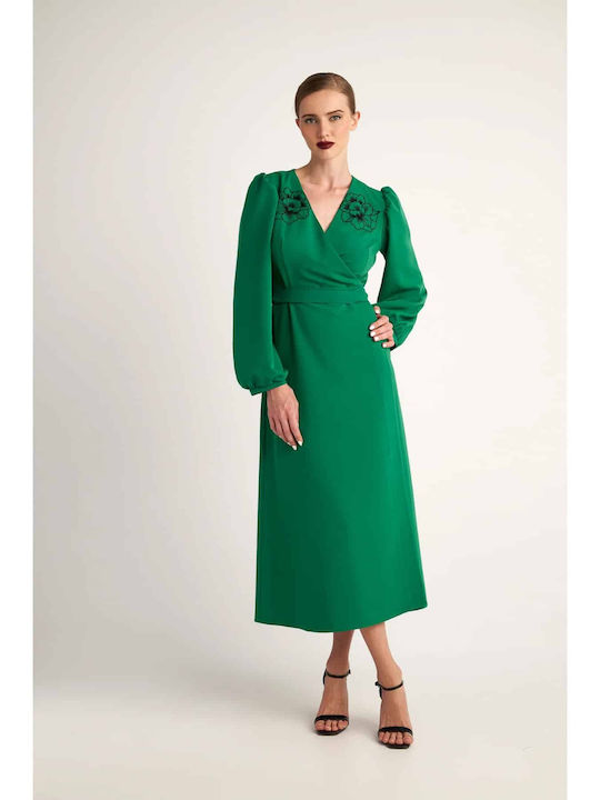 Hemithea Beyonce Midi Dress Wrap Green