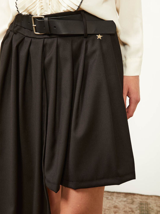 Leather High-waisted Skirt Black