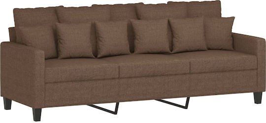 Three-Seater Fabric Couch Brown 198x77x80 cm