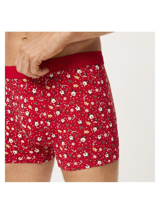 Herren Boxershorts Rot mit Mustern 1Packung