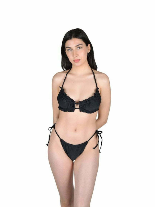 Set Bikini Dreieck & Brasilien Schwarz