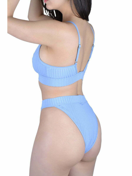 Sun Bikini Set Sports Bra & Brazil Bottom Blue