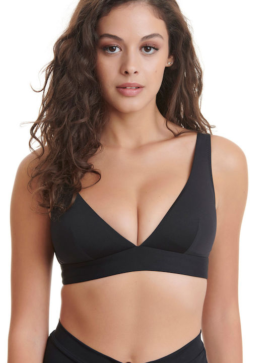 Set Bikini Τριγωνάκι Ψηλόμεσο Μαυρο
