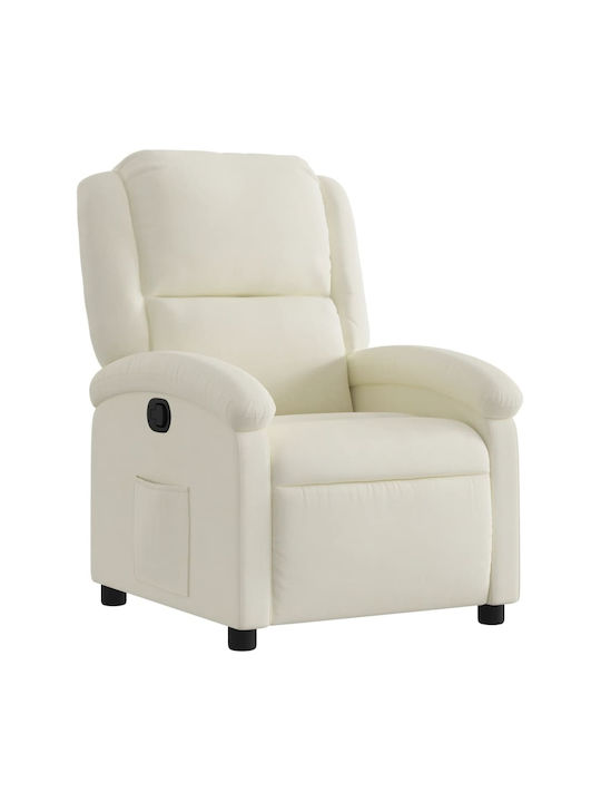 Relax Armchair with Footstool Cream 71x86.5x99.5cm