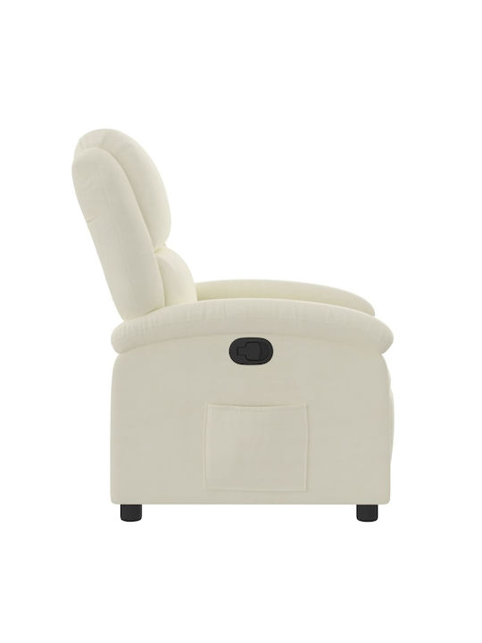 Relax Armchair with Footstool Cream 71x86.5x99.5cm