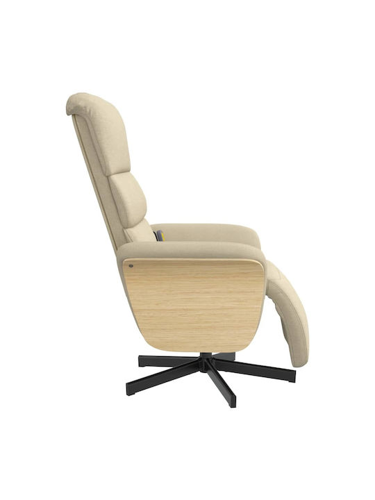 Πολυθρόνα Relax Massage με Υποπόδιο Κρεμ 79.5x83x104cm