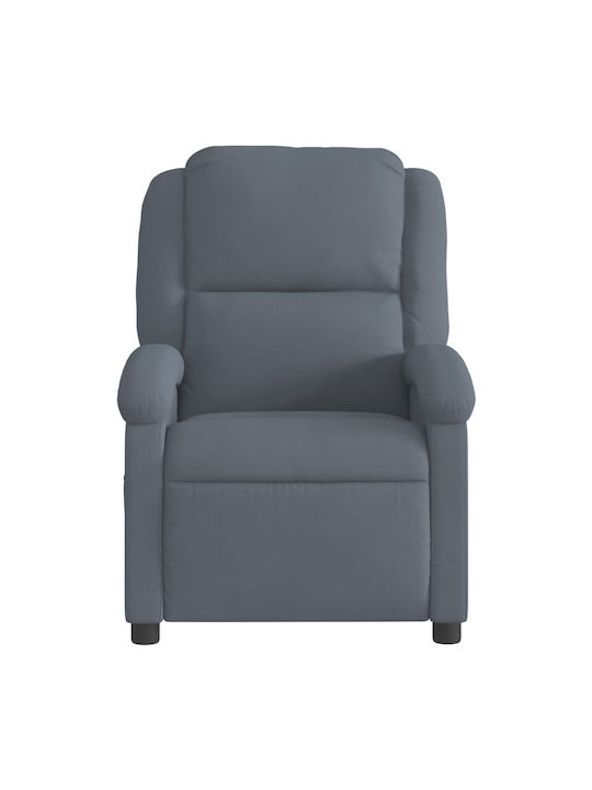 Relaxsessel mit Fußhocker Samt Dark Grey 71x86.5x99.5cm