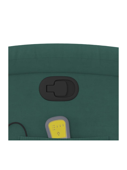 Фотьойл Relax Масаж С поставка за крака Кадифен Dark Green 71x86.5x99.5см
