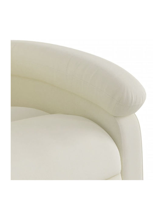 Πολυθρόνα Relax Massage με Υποπόδιο Βελούδινη Κρεμ 71x86.5x99.5cm