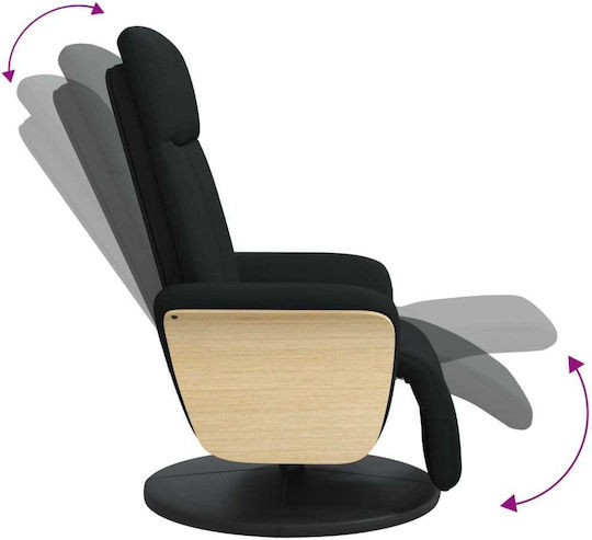 Armchair with Footstool Black 79x87x104.5cm