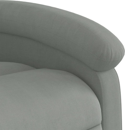 Fotoliu Relax Masaj cu Puf Catifelat Gri deschis 71x86.5x99.5cm