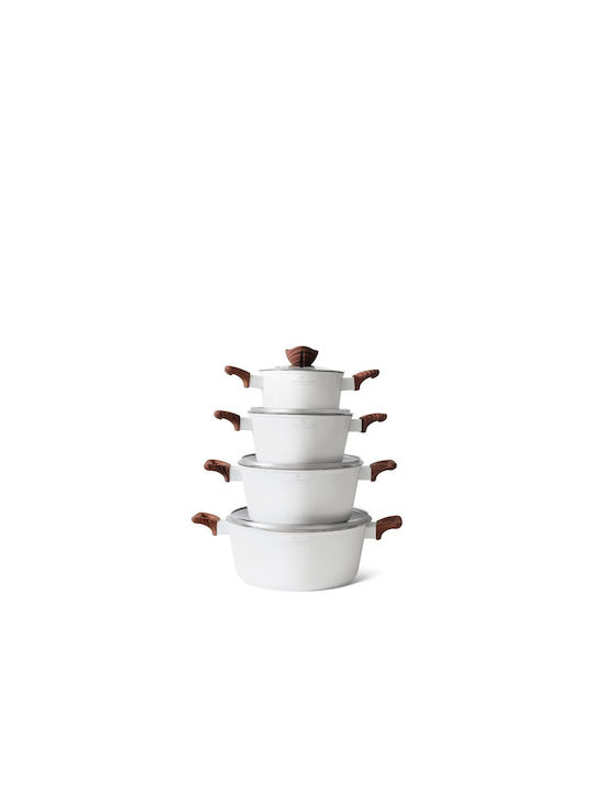 Edenberg Kochgeschirr Töpfe Set White EB-7435 8Stück