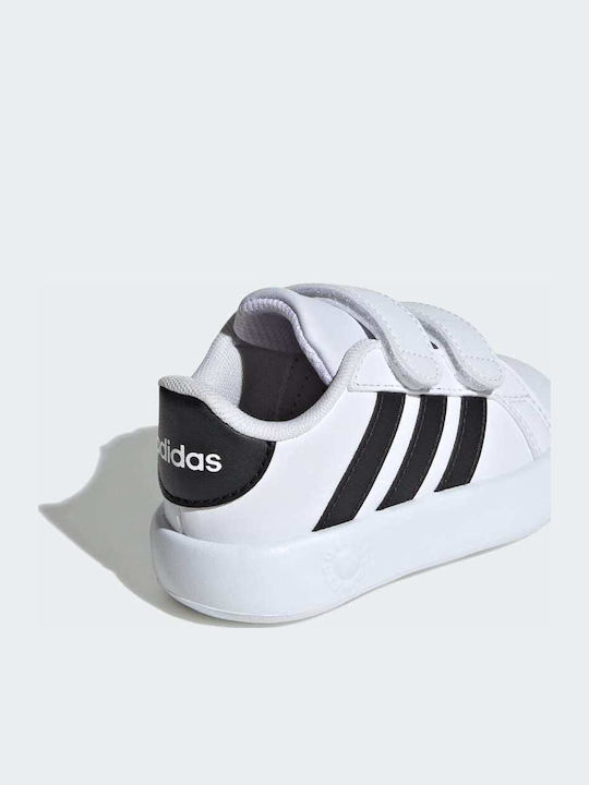 Grand Court 2.0 Kids Sneakers with Hoop & Loop Closure Cloud White / Core Black