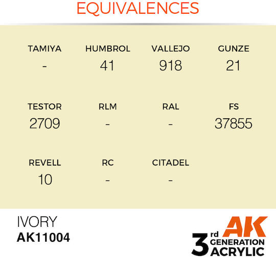 AK Interactive Χρώμα Μοντελισμού Ivory 17ml
