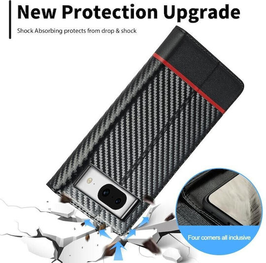 Lc.imeeke Carbon Fiber Book Μαύρο (Google Pixel 8)