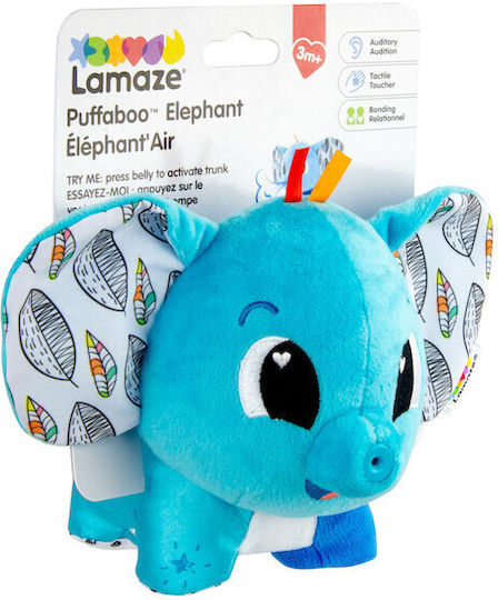 Lamaze Ζωάκι Puffaboo Ελέφαντας από Ύφασμα με Ήχους για Νεογέννητα