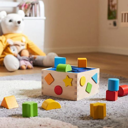 Goki Shape Sorting Toy Wooden Sorting Box made of Wood for 12++ Months