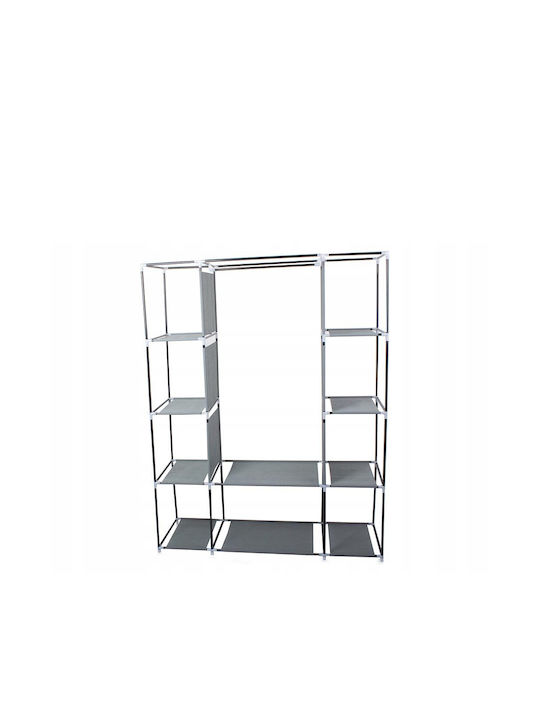 Dulap din material textil cu fermoar și rafturi în culoarea Negru 162cm