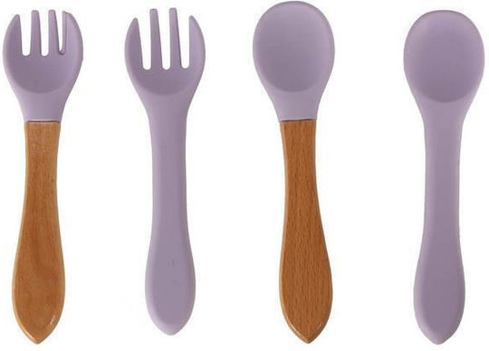 Hola Toys Feeding Set Crab made of Silicone Purple 6pcs
