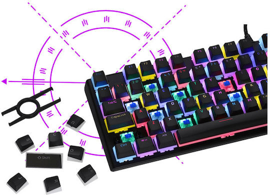 Preyon Blitz Claw Gaming Μηχανικό Πληκτρολόγιο Tenkeyless με Gateron Blue διακόπτες και RGB φωτισμό (Αγγλικό US)