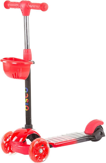 Chipolino Kids Scooter Disco 3-Wheel with LED Lighting Red