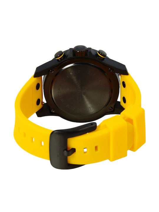 TW Steel Herrenuhr Chronograph Batterie mit Gelb Kautschukarmband