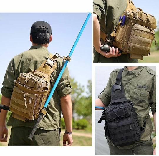 Heavy Duty Στρατιωτικό Τσαντάκι Ώμου από Πολυεστέρα Καφέ 10lt