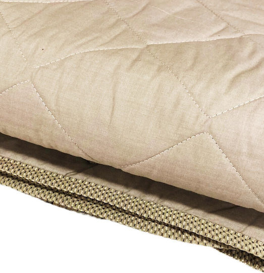 Decotelia Tagesdecken Super-King Dunkles Beige 220x240cm