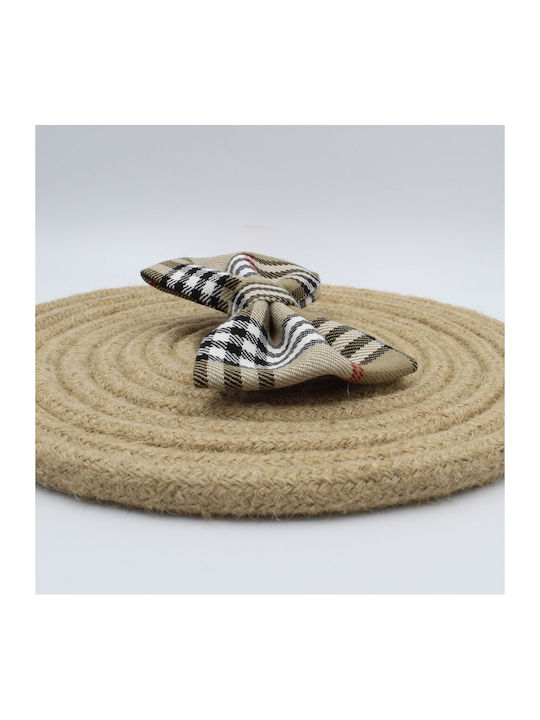 JFashion Tartan Beige Dog Bow Tie