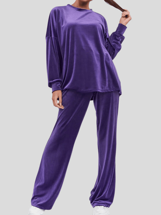 Velvet Overalls Set - Purple - FN10135 FN Fashion