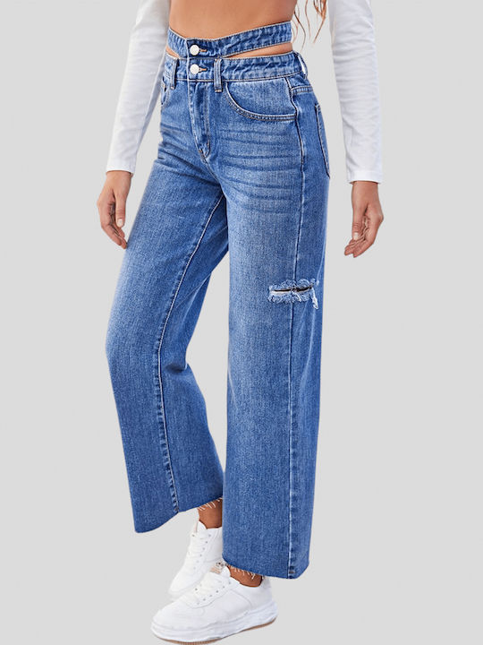 Jeans mit hoher Taille - Blau - LS566-15 FN Fashion