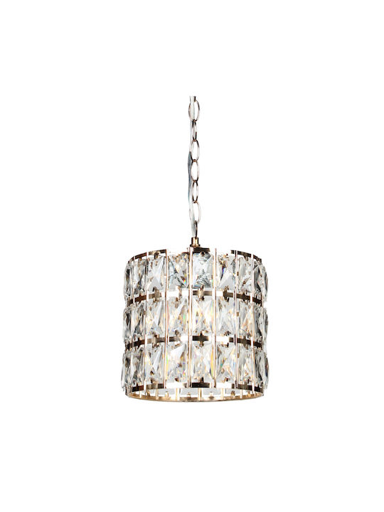 Keskor Pendant Light Gold with Crystals for Socket E27 20x20cm