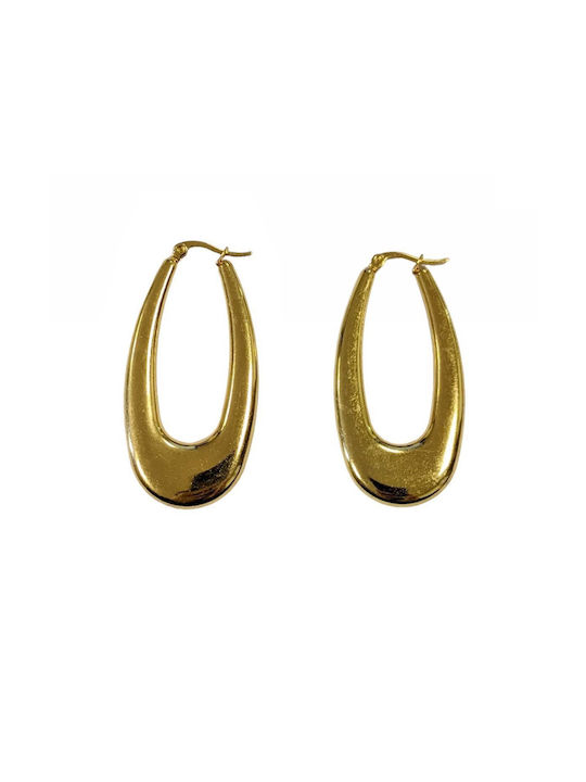 Tatu Moyo Earrings Hoops made of Steel Gold Plated