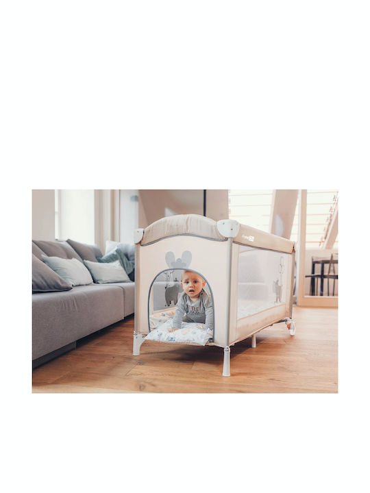 FreeOn Balloon Laufstall mit Matratze Beige 125x65cm